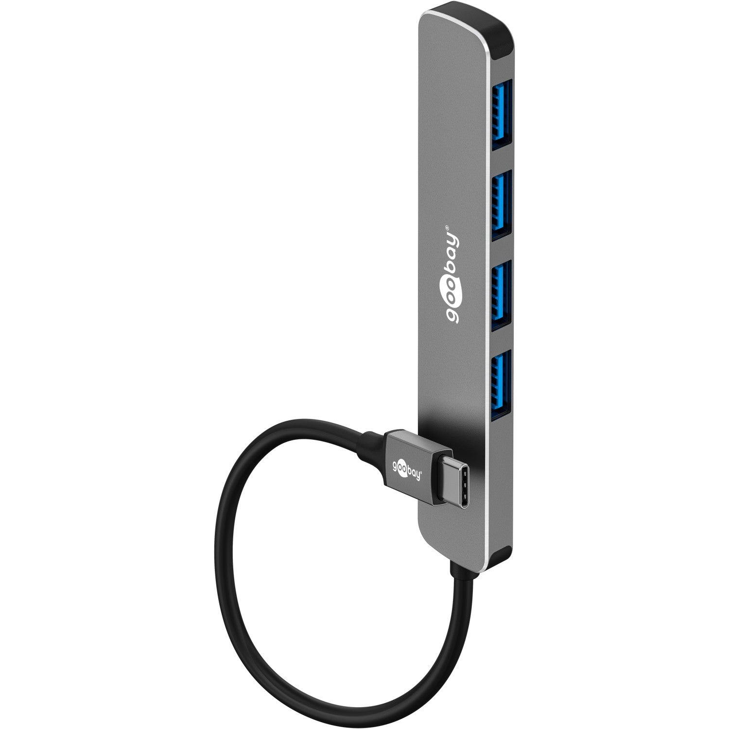 Slim 4-Port USB-Hub, USB-C auf USB-A, 5 Gbit/s