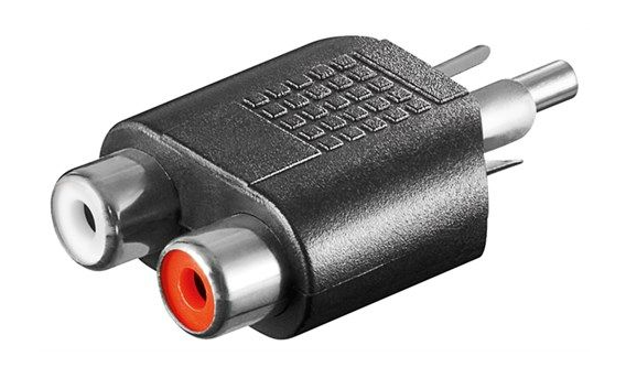Audio-Adapter Cinch-Stecker > 2x Cinch-Buchse (Audio links/rechts)