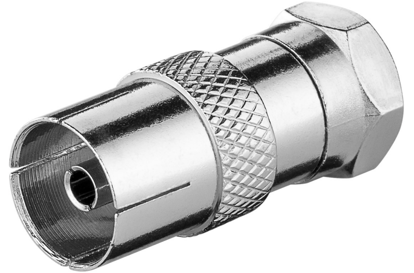 Oehlbach Adapter F-Stecker Auf Antennenstecker – 2 Stück, Vergoldet, 75 Ohm, Für Satellit & Antenne