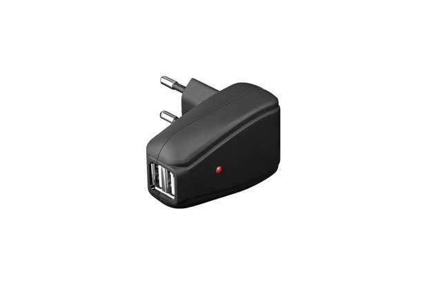 Dual USB-Ladegerät 1,0Alädt bis zu zwei Handys/Kleingeräte an der Steckdose