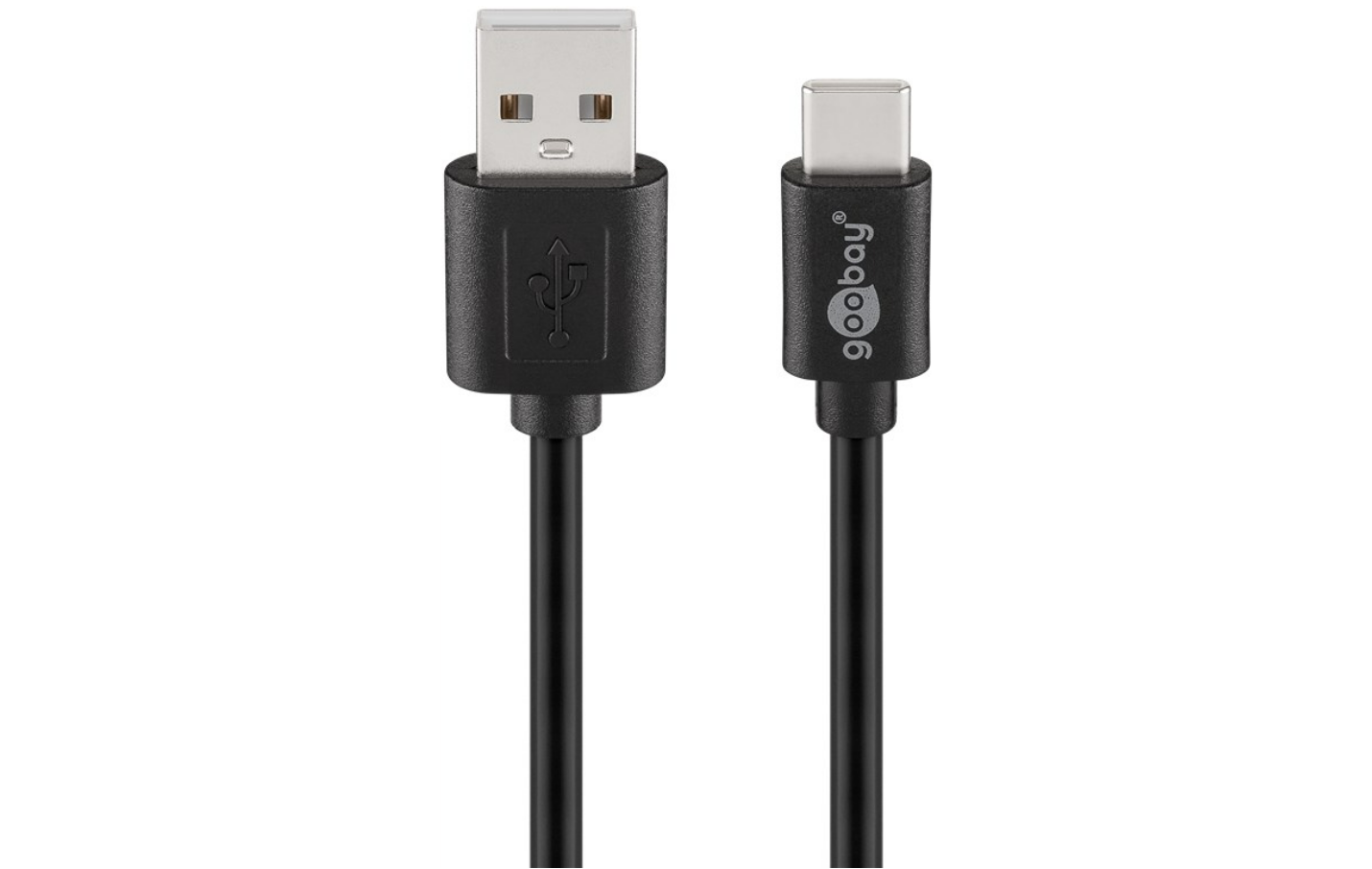 USB 2.0 Kabel USB-C auf USB A, schwarz