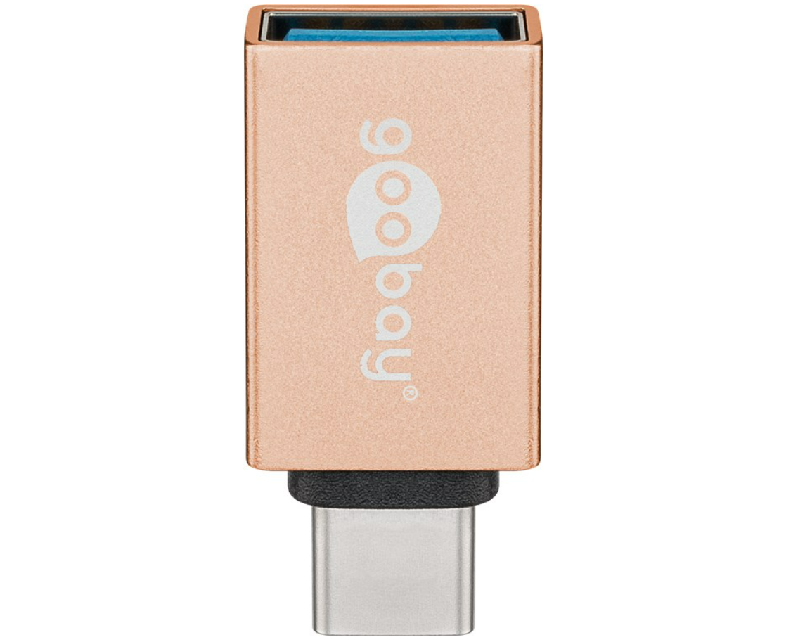 USB-C™/USB A OTG Super Speed Adapter für den Anschluss von Ladekabeln 3.0, gold