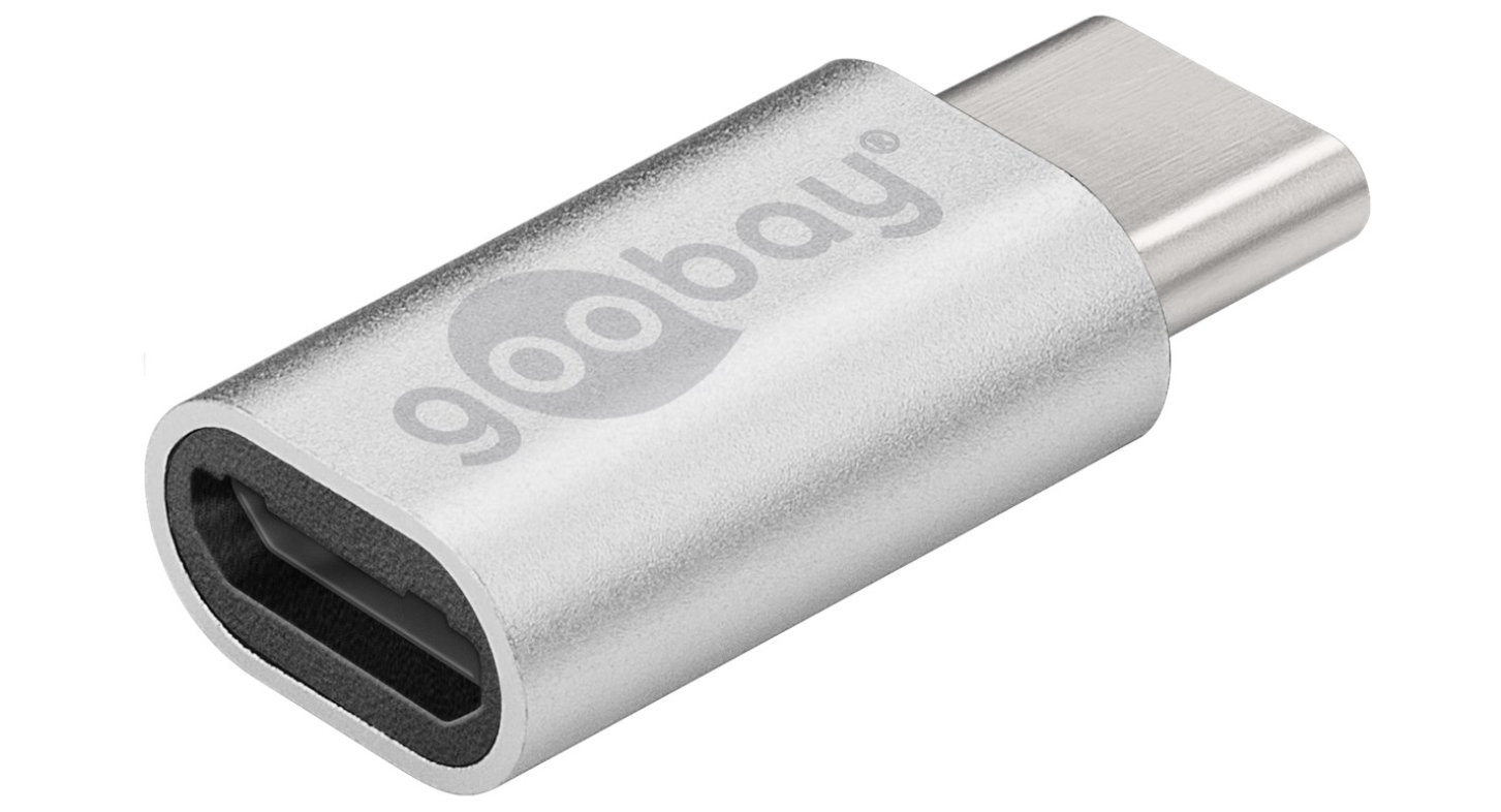 Adapter USB-C auf USB 2.0 Micro-B, silber
