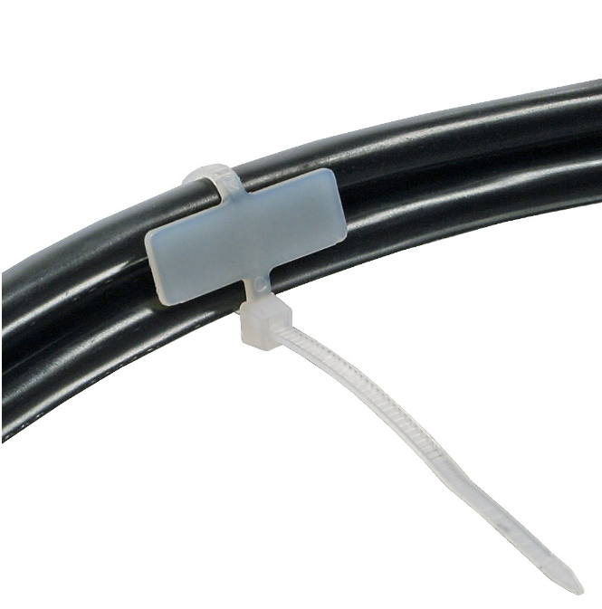 InLine® Kabelbinder, Länge 100mm, Breite 2,5mm, 100 Stück, inkl. Markierfeld