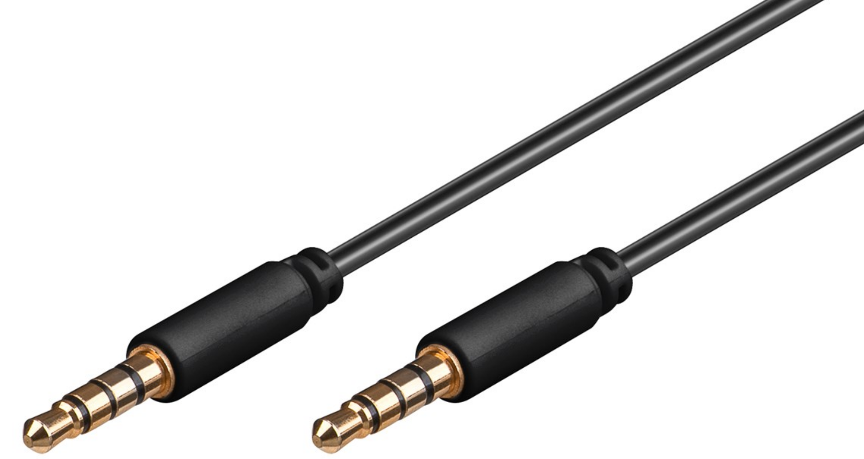 Audio Verbindungskabel Klinke, 4-polig, 3,5 mm, schwarz