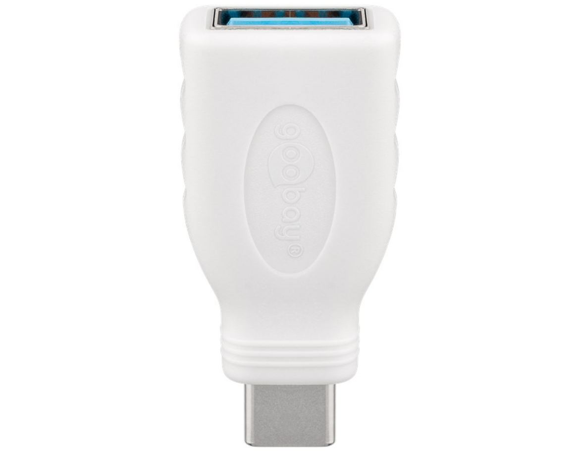 Adaptateur USB-C/USB A OTG Super Speed ​​​​pour connecter les câbles de charge 3.0, blanc