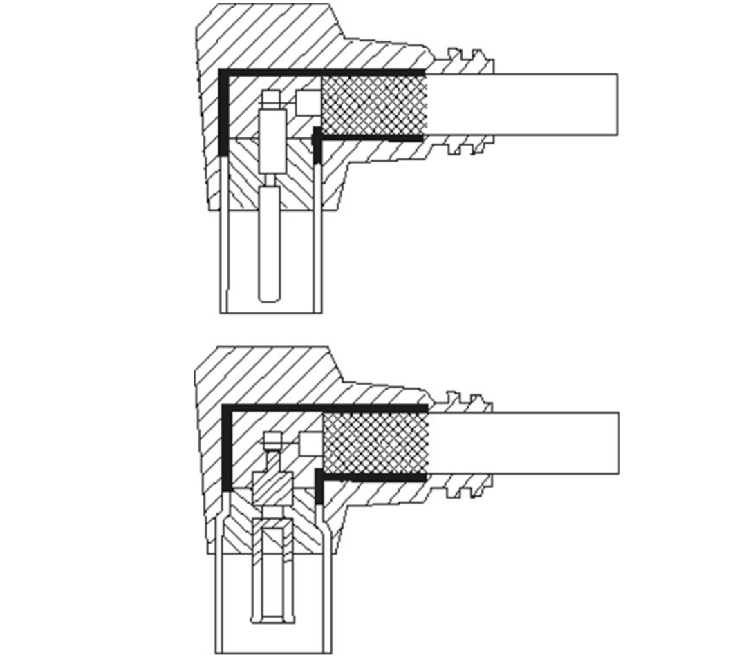 Cavo antenna angolato (80 dB), doppia schermatura