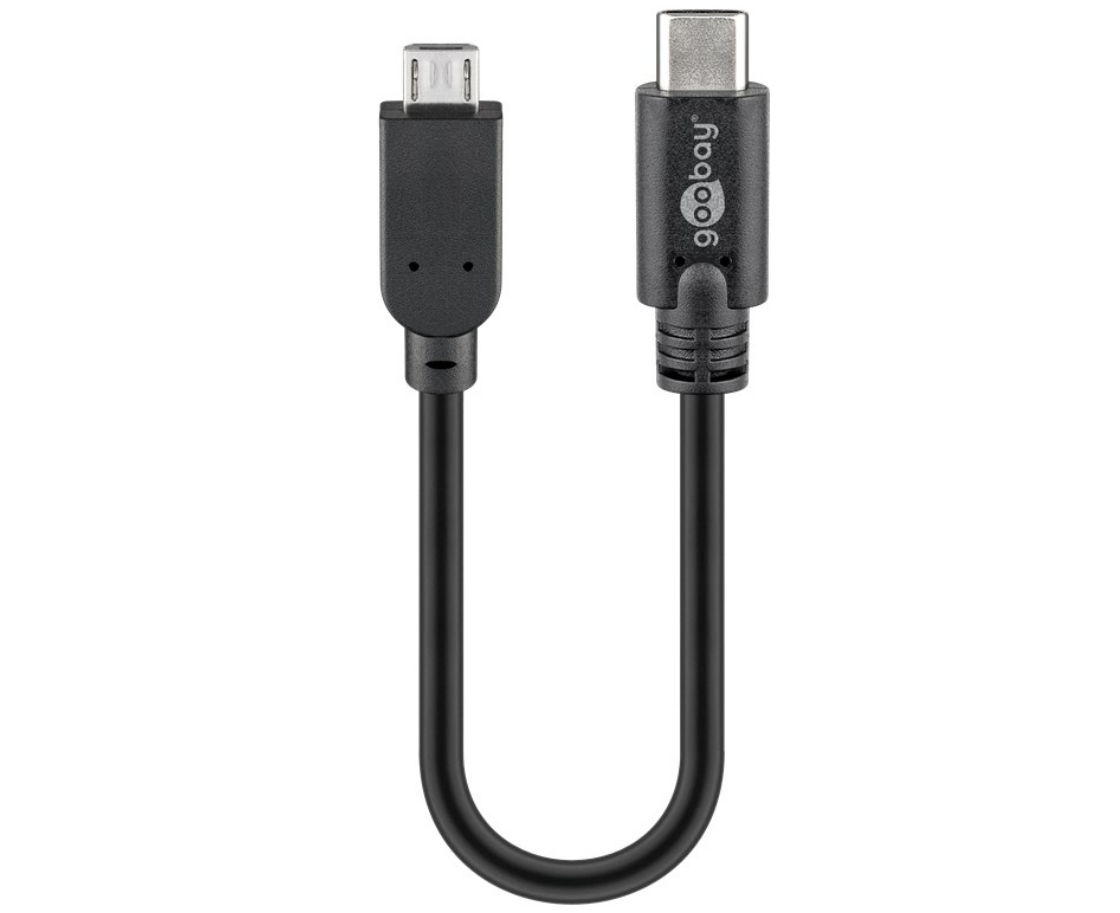 USB 2.0 Kabel USB-C auf Micro-B 2.0, Schwarz