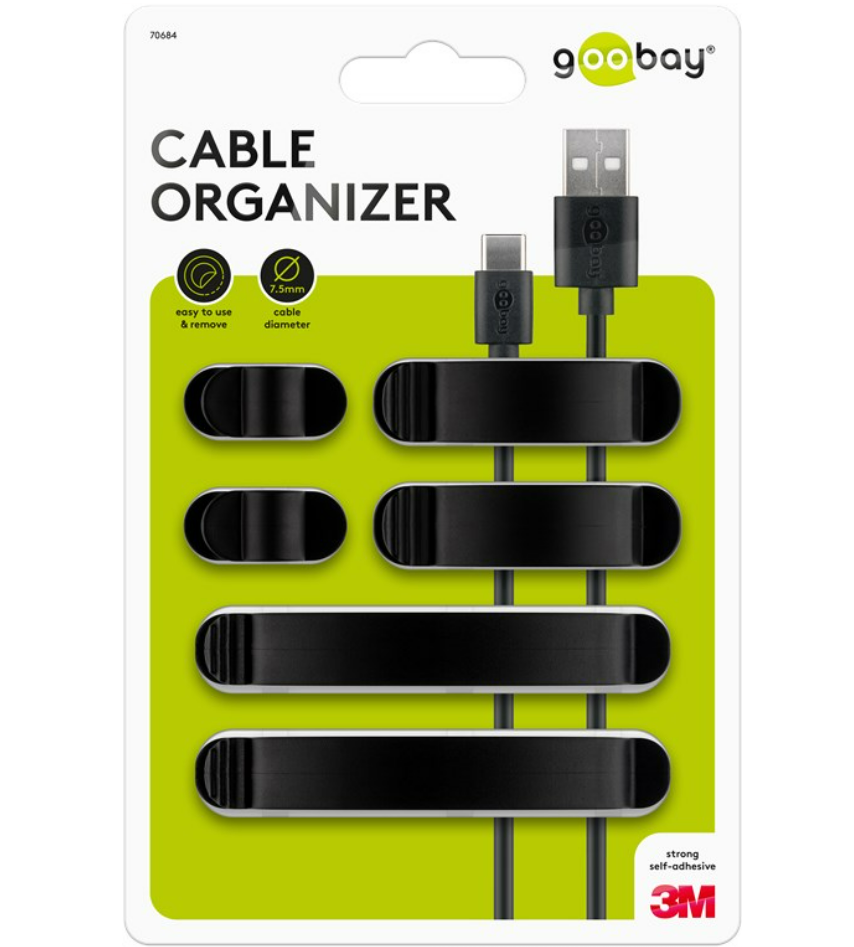 Kabelmanagement Clip-Set, schwarz
