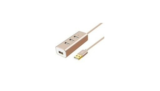 4 Port USB 2/0 HUB (Aluminium Shell)/ gold