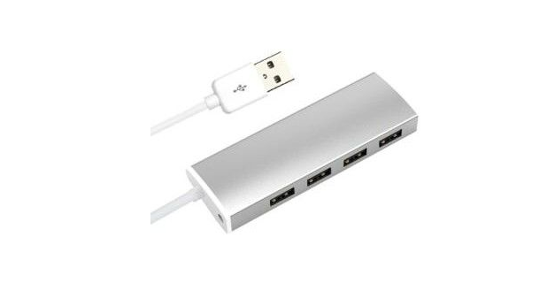 4 Port USB 2.0 HUB Aluminium-Design