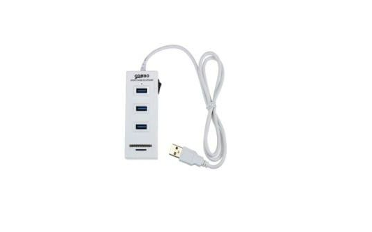 3 Port USB 2/0 HUB with All In One Cardreader/ weiss