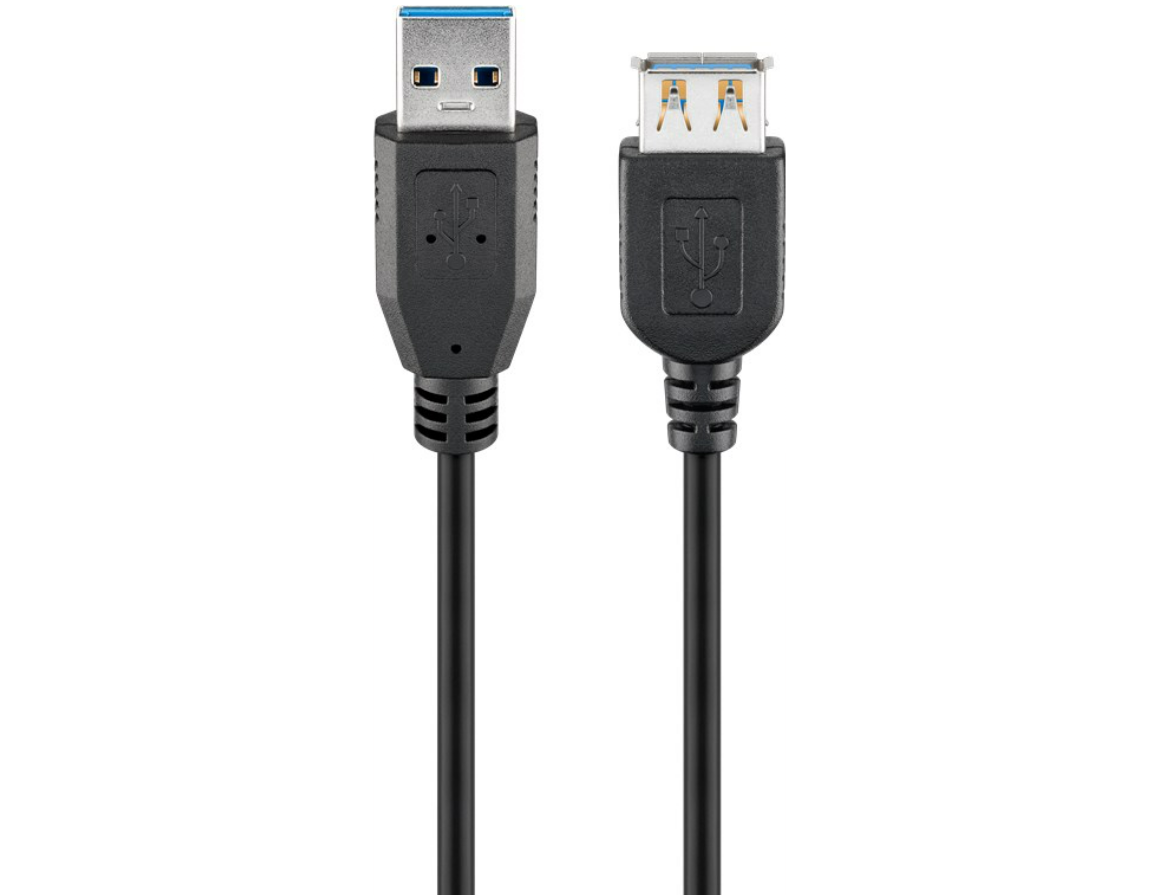 USB 3.0 SuperSpeed-Verlängerungskabel, Schwarz